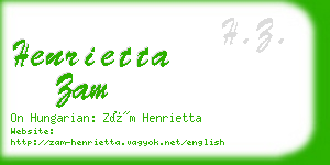 henrietta zam business card